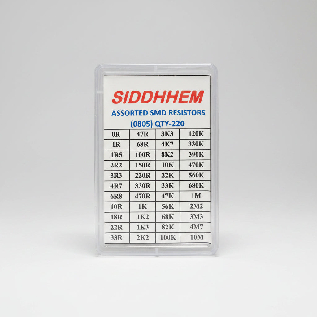 SMD Resistor Box Assorted 0805, 220 Pcs Set, 5 Pcs Each Value