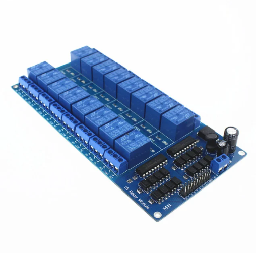 12V 16Ch 10A Relay Module with Optocoupler and Light Coupling LM2576 Power Supply