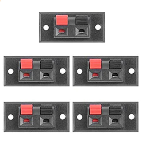 2 Way, 3A, Panel Mount Speaker Terminal Socket, Quick Connect Termination