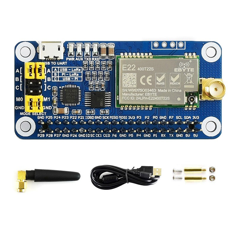 Waveshare SX1262 LoRa HAT for Raspberry Pi 915MHz Frequency Band