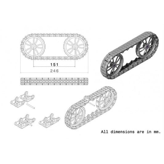 CHAIN TRACK BELT DRIVE MECHANISM for ROBOT
