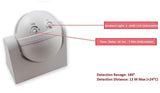 PIR Motion Sensor Switch with Lux Sensor, 180 degree Wall-Mount AC 220V