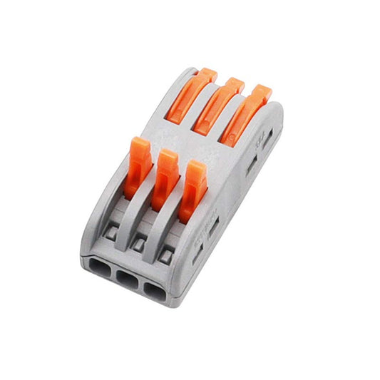 PCT-223-3 Way Quick Connector Terminal 3 In-3 Out, Lever Wire Connector