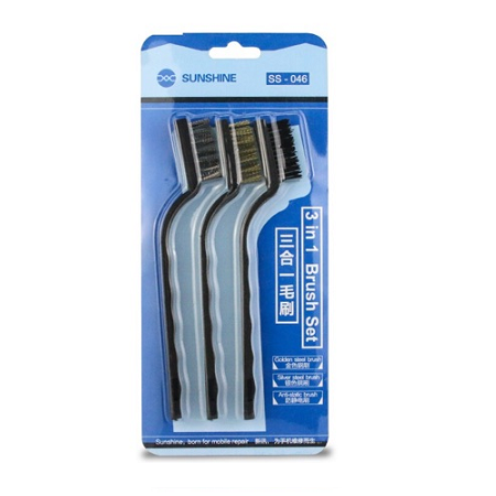 Sunshine SS-046 3 in 1 steel brush Gold/Silver/Anti-static Steel Cleaning brush