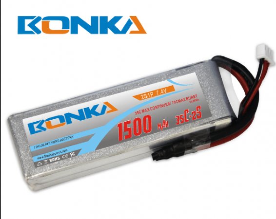 Bonka 2S 1500mAh 35C 2S1P 7.4V Lipo Battery