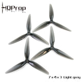 HQ MacroQuad Prop 7X4X3 (2 CW + 2 CCW) Poly Carbonate Triblade Propeller Light Grey