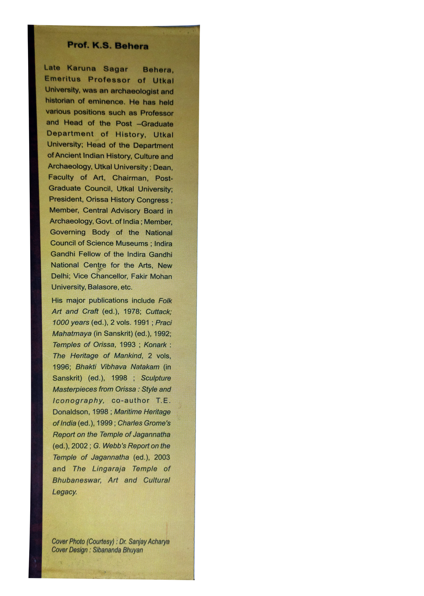 Madalapanji : The Chronicle Of Jagannath Temple (Rajabhoga Itihasa) Hardcover  By K.S. Behera, A.N. Parida