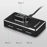 ZEBRONICS Zeb-100HB 4 Ports USB Hub for Laptop, PC Computers, Plug & Play, Backward Compatible - Black