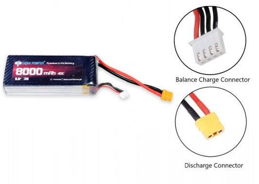 GenX 11.1V 3S 8000mAh 40C / 80C Premium Lipo Lithium Polymer Battery