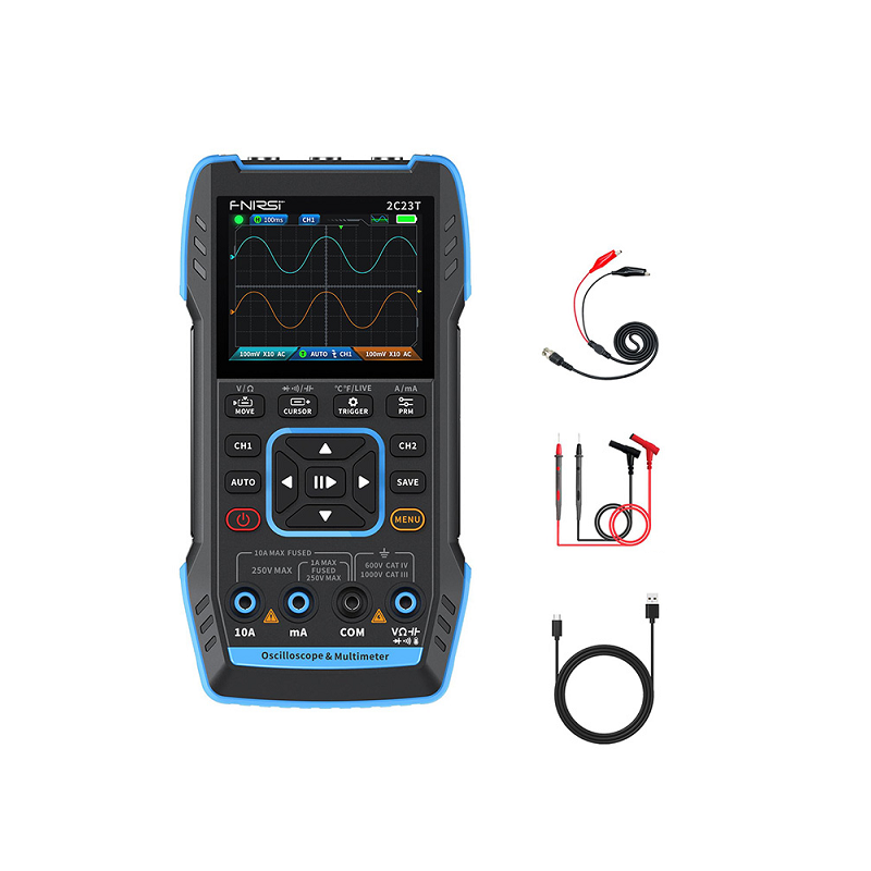 FNIRSI 2C23T 3-in-1 Handheld Oscilloscope Multimeter DDS Generator Channels, 10MHz Bandwidth