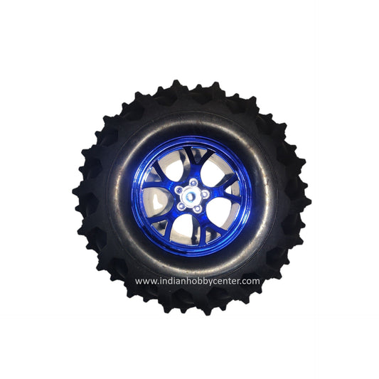 125mm ATV Robotics Wheel with Coupler-All Terrain Robot Monster Off Road Wheel (Blue)