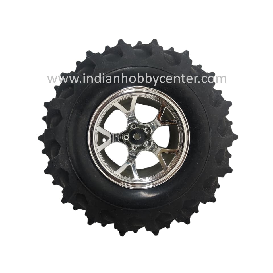 125mm ATV Robotics Wheel with Coupler-All Terrain Robot Monster Off Road Wheel (Silver)