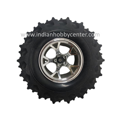 125mm ATV Robotics Wheel with Coupler-All Terrain Robot Monster Off Road Wheel (Silver)