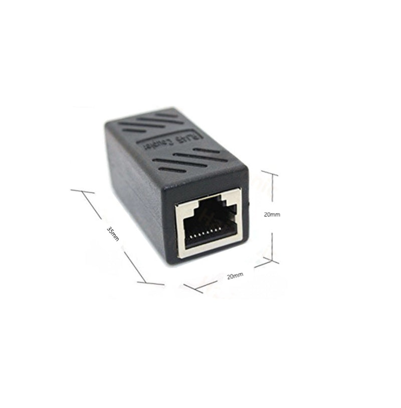 CAT6 RJ45 Female-to-Female LAN Cable Extension Adapter (Metal)