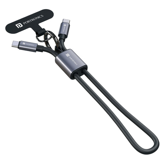 Portronics POR 3397 Velin Type C to Type C Cable 60W Max Output Premium Silicon Cable Built-In Cable Organizer Strap