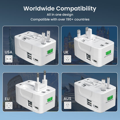 Portronics POR-3462 Juicemate Go Pro 12W Universal Travel Adaptor (White)