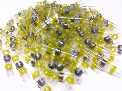Yellow Heat Shrink Solder Sleeve Crimpless Butt Connectors