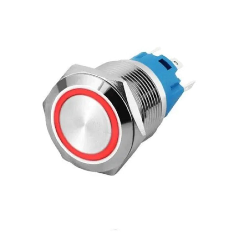 16mm RED Led Stainless Steel Momentary Type Push Button Switch IP65 (5V-24V) DC