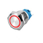 19mm Red Led Stainless Steel Momentary Type Push Button Switch IP65 (12V-24V) DC