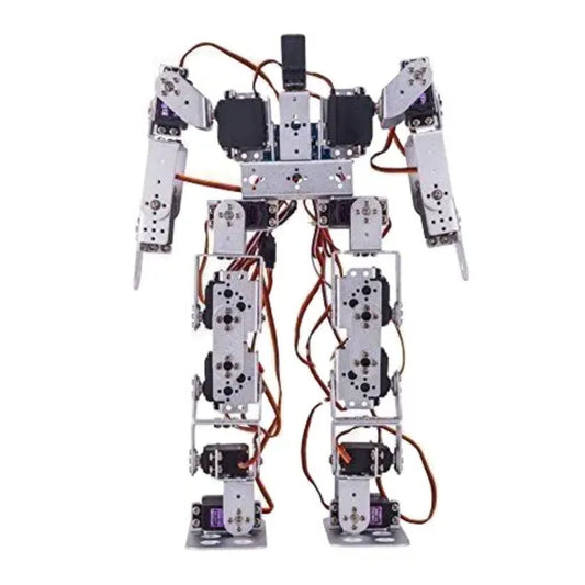 DIY 17DOF Biped Robot- Full Metal DIY Humanoid Robot Kit (without Servos) (Silver Color)
