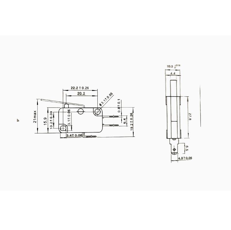 Limit Switch SPDT Switch 16A 125V (Pack of 1)