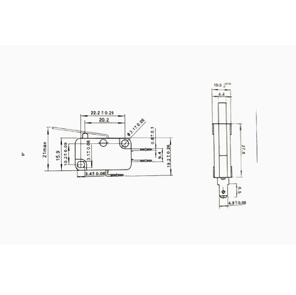 Limit Switch SPDT Switch 16A 125V (Pack of 1)
