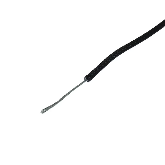 18 AWG Braided Silicone Wire High Flex Heat Resistant Cable Black- 1 Meter