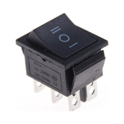 KCD4 T85 16A 250V DPDT Rocker Switch 6 Pin ON-OFF-ON
