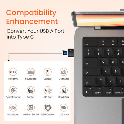 Portronics POR-2788 Bridge X USB 3.0 Type C Female to USB Male OTG Adapter, 5Gbps High Speed Data Transfer, Fast Charging,  (Black)