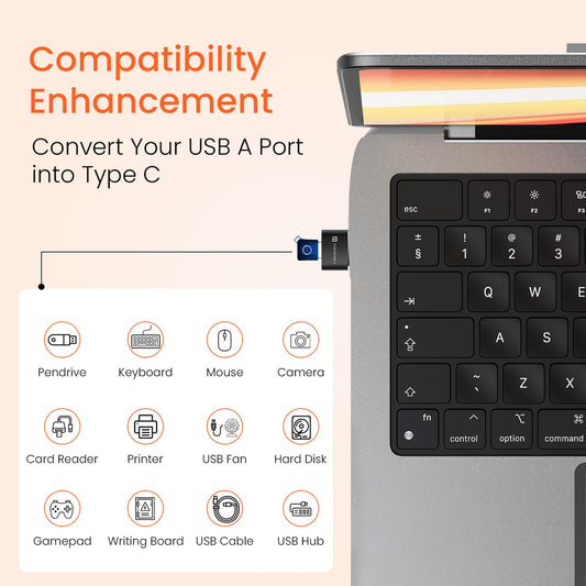 Portronics POR-2788 Bridge X USB 3.0 Type C Female to USB Male OTG Adapter, 5Gbps High Speed Data Transfer, Fast Charging,  (Black)