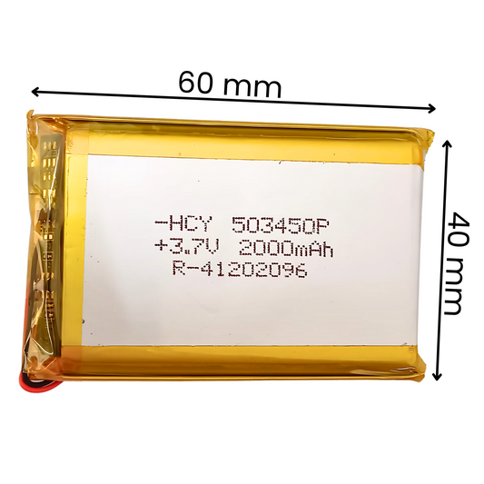 3.7v 2000mAh LiPo Lithium Polymer Rechargeable Battery