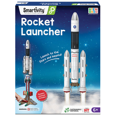 Smartivity DIY Rocket Launcher STEM Kit for Kids 6-12 Years, Learn Space Science