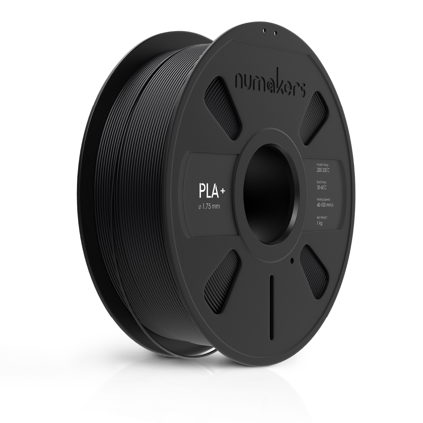 Numakers PLA+ Filament –  Pitch Black – 1.75 mm / 1 kg