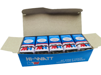 9V Original HW HI-WATT Long Life Battery 1 PC