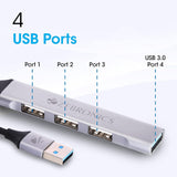 Zebronics 200HB USB 3.0 4 Port hub with Hi Speed Data Transfer, Aluminum + ABS Body, 15cm Cable, Sleek Design and Plug Play Usage