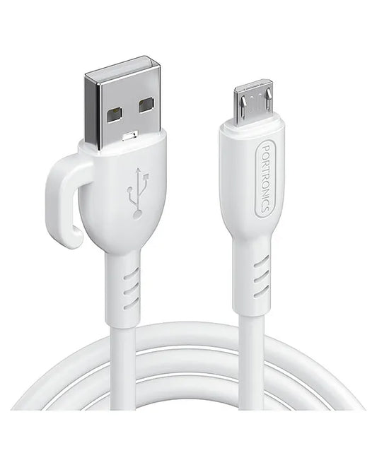 Portronics POR-2886 Konnect Core 3 USB to Micro USB Cable 1 m Length (White)