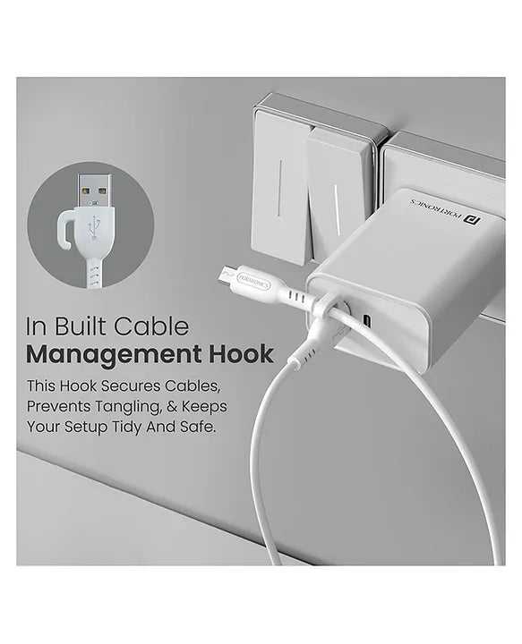 Portronics POR-2886 Konnect Core 3 USB to Micro USB Cable 1 m Length (White)