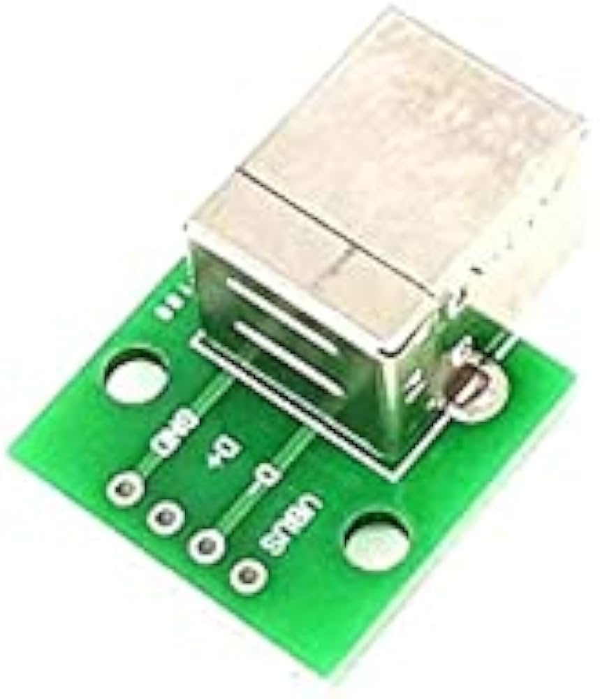 USB Type-B Female Head to DIP 4 pin Breakout PCB Module