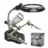 TE-801 Helping Hand Multi-function LED Magnifier PCB Soldering iron Stand Holder Table Magnifying glass