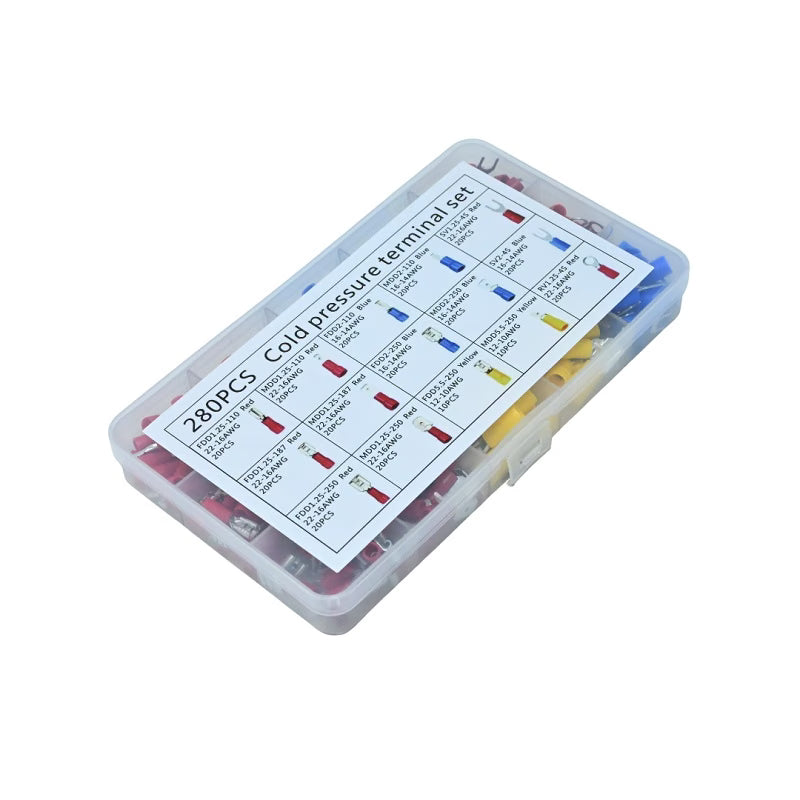 280 Pcs Insulated crimp Cold Pressed Terminal Combination Assortment Kit