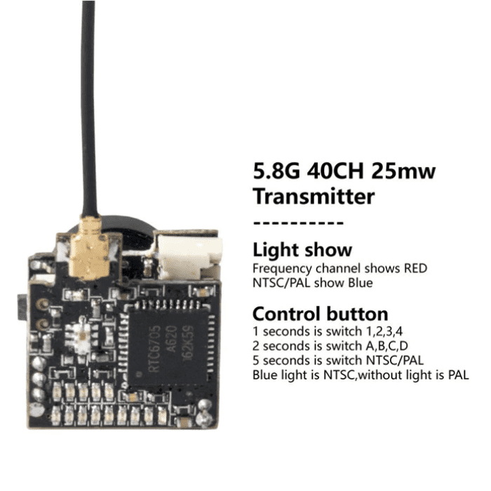 Mini AIO FPV Camera 5.8G 40CH 25mW 800TVL Video Transmitter – Indian ...