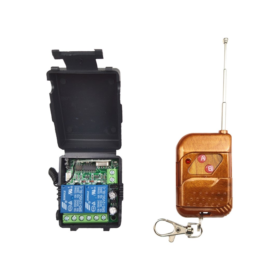 12V 10A 2 CHANNEL RF Wireless Remote Control Switch Relay Module | RF remote controller | RF Transmitter + Receiver