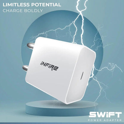 iNFiRe Swift PD 20W Type C Travel Adapter with Fast Charging