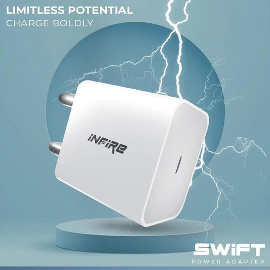 iNFiRe Swift PD 20W Type C Travel Adapter with Fast Charging