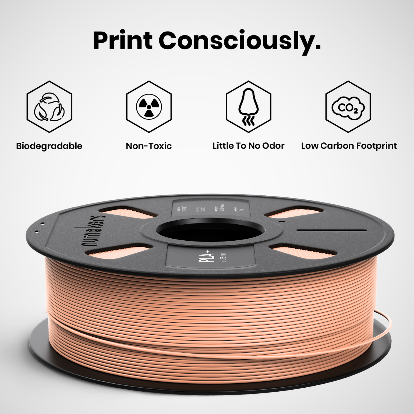 Numakers PLA+ Filament – Apricot Skin – 1.75 mm / 1 kg