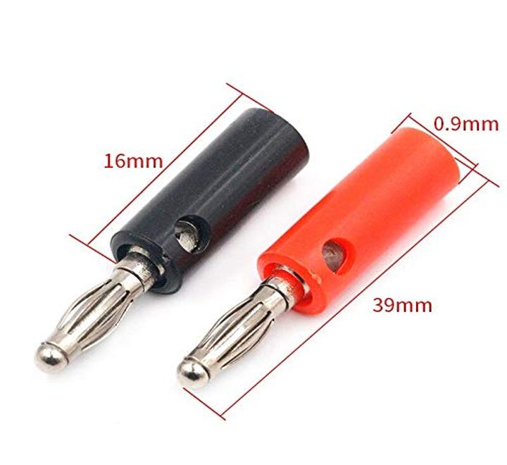 4mm Banana Plug Connector Male with Screw- BLACK 1 Pc