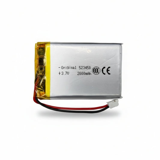 3.7v 2000mAh LiPo Lithium Polymer Rechargeable Battery with Connector 523450