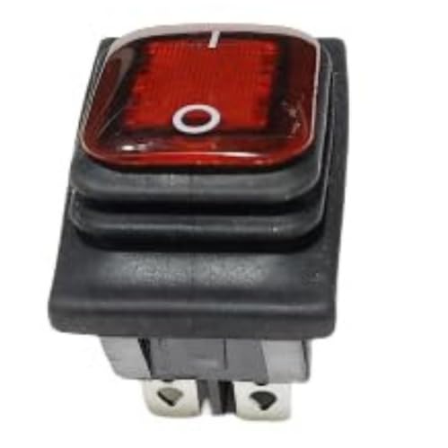 Waterproof Rocker Switch 4 Pins 15A 250V Push Button with LED (Red)