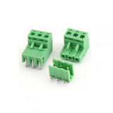 3 Pin Right Angle Male Female Plug-in Screw Terminal Block Connector PBT (1 Pair)