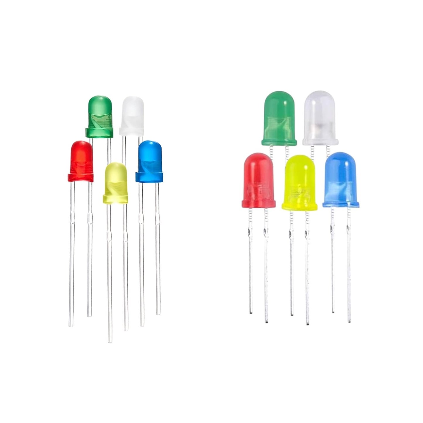 Elepak 3/5mm Diffused LED Pak 220 Pcs 5 Colors